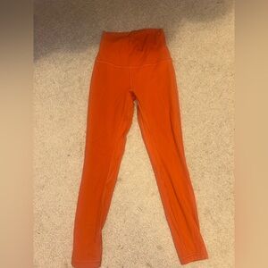 Orange Lululemonn leggings size 4